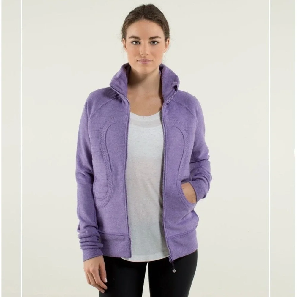 Lululemon Calm & Cozy Jacket "Scuba Cuddle Up" Womens 6 Purple Sweatshirt - Picture 4 of 14